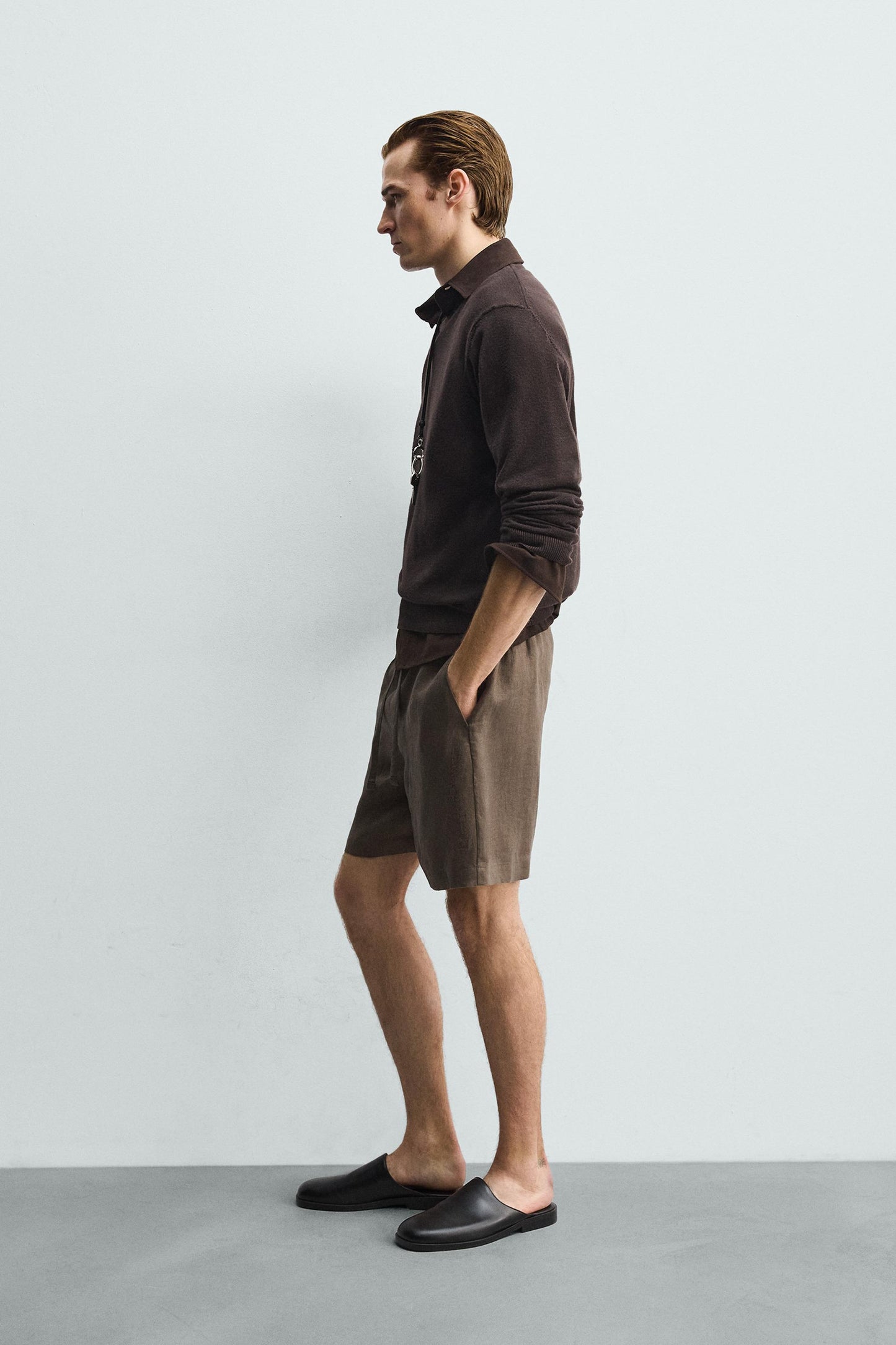 CALÇÕES BERMUDA RELAXED FIT 100% LINHO