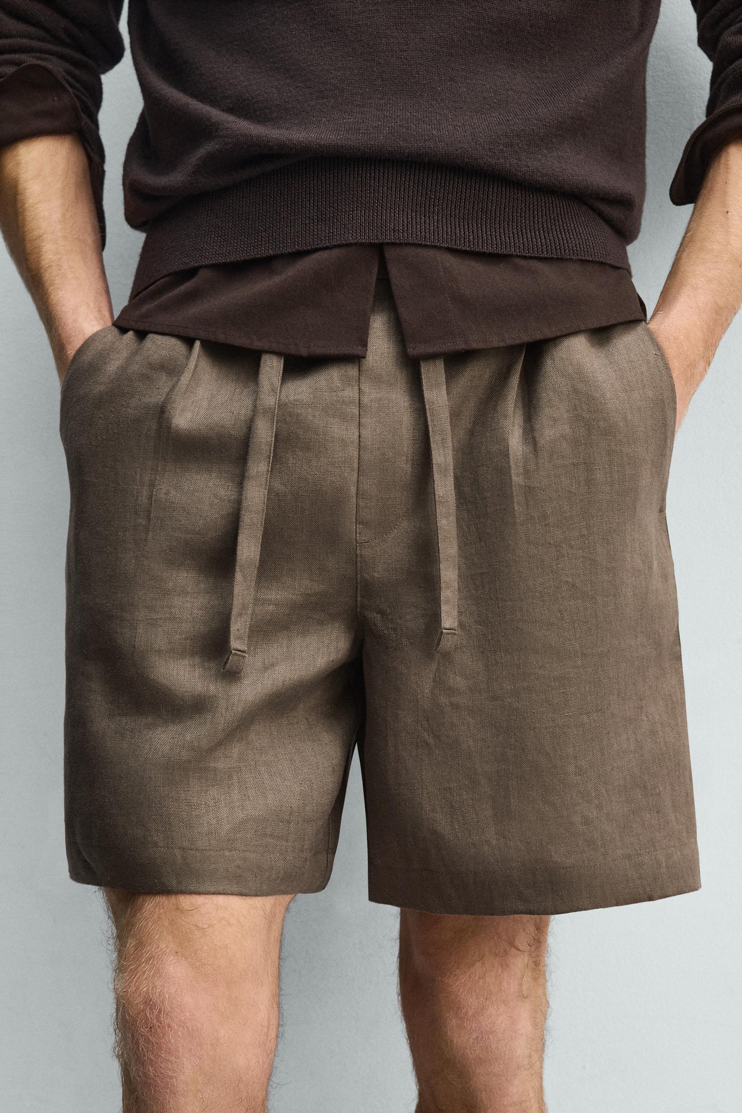CALÇÕES BERMUDA RELAXED FIT 100% LINHO