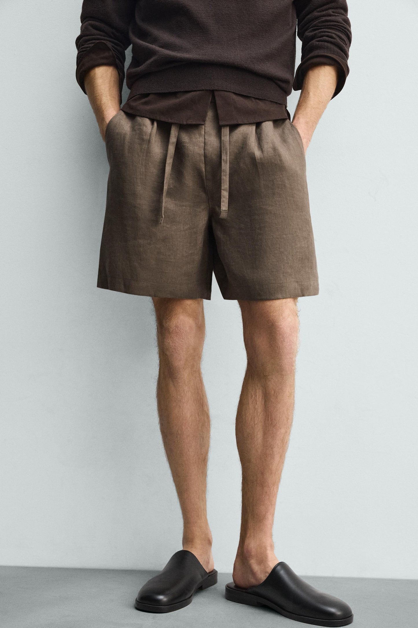 CALÇÕES BERMUDA RELAXED FIT 100% LINHO