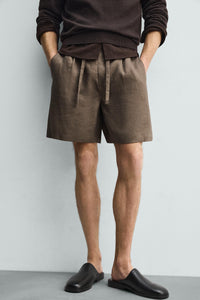 CALÇÕES BERMUDA RELAXED FIT 100% LINHO