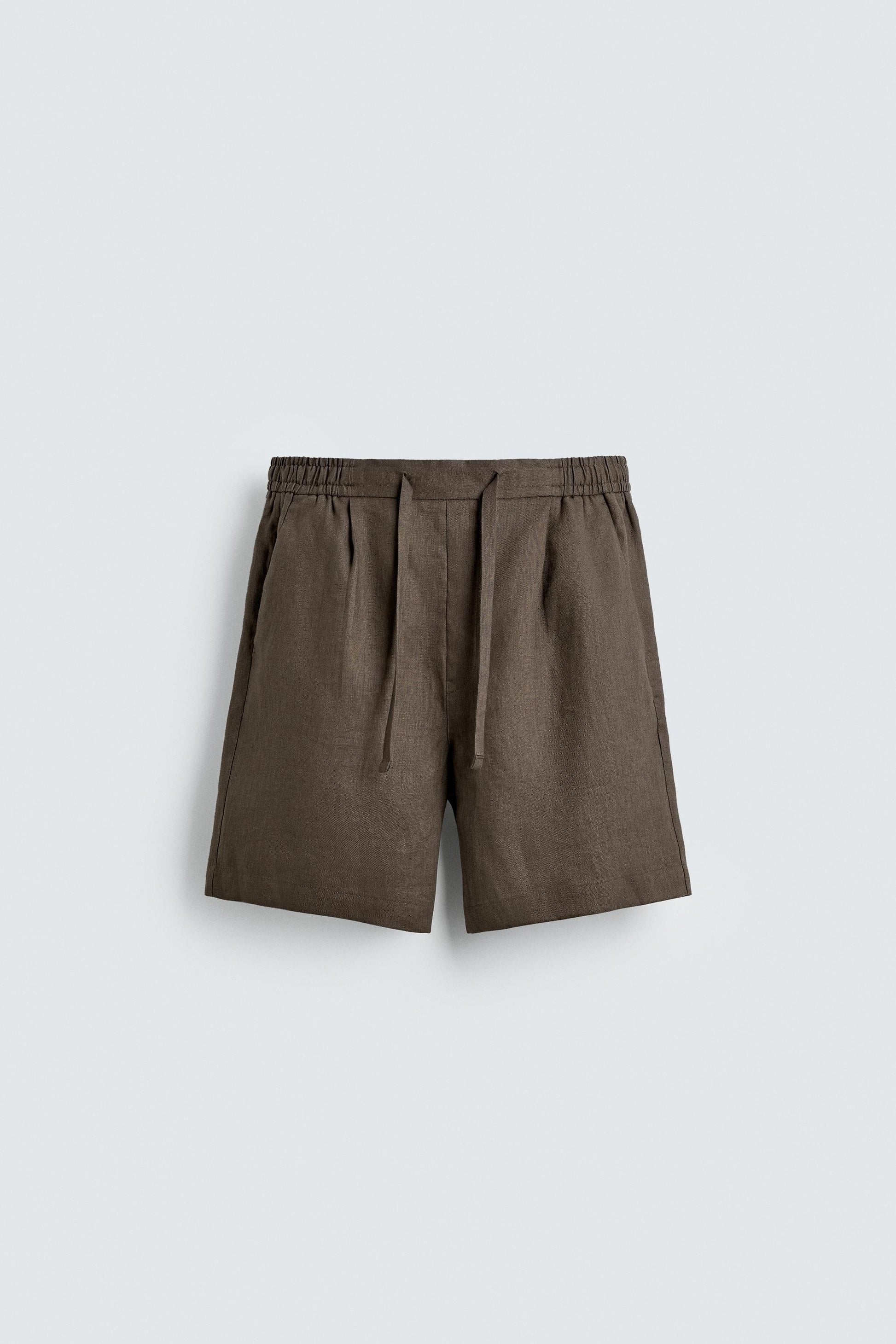 CALÇÕES BERMUDA RELAXED FIT 100% LINHO