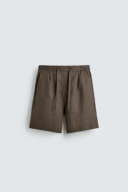 CALÇÕES BERMUDA RELAXED FIT 100% LINHO