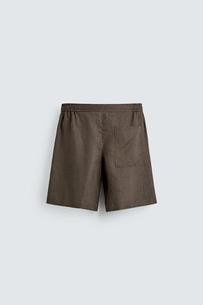 CALÇÕES BERMUDA RELAXED FIT 100% LINHO