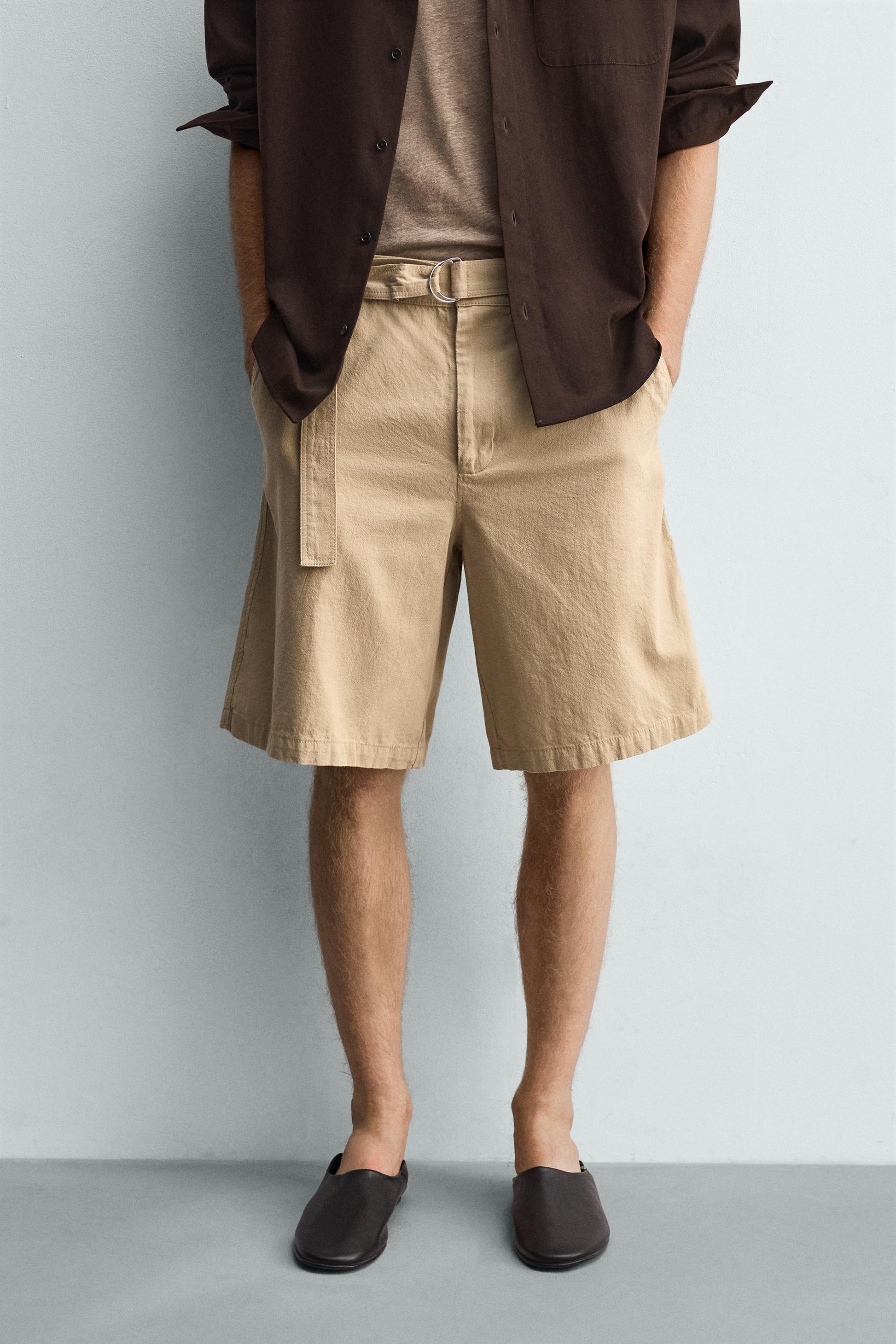 CALÇÕES BERMUDA RELAXED FIT COM CINTO
