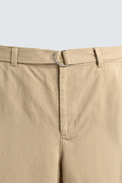 CALÇÕES BERMUDA RELAXED FIT COM CINTO