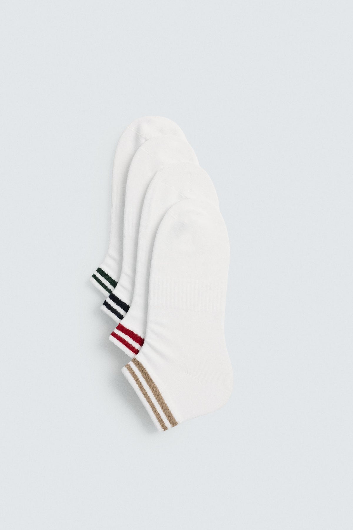 PACK DE 4 PARES DE MEIAS CURTAS COM FAIXAS