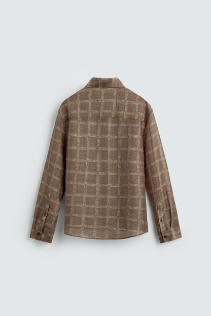 CAMISA SEMITRANSPARENTE AOS QUADRADOS
