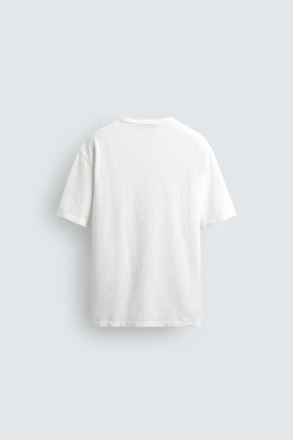 T-SHIRT DE MALHA ESTAMPADA COM LAVAGEM