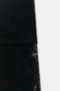T-SHIRT COMBINADA COM RENDA - Preto