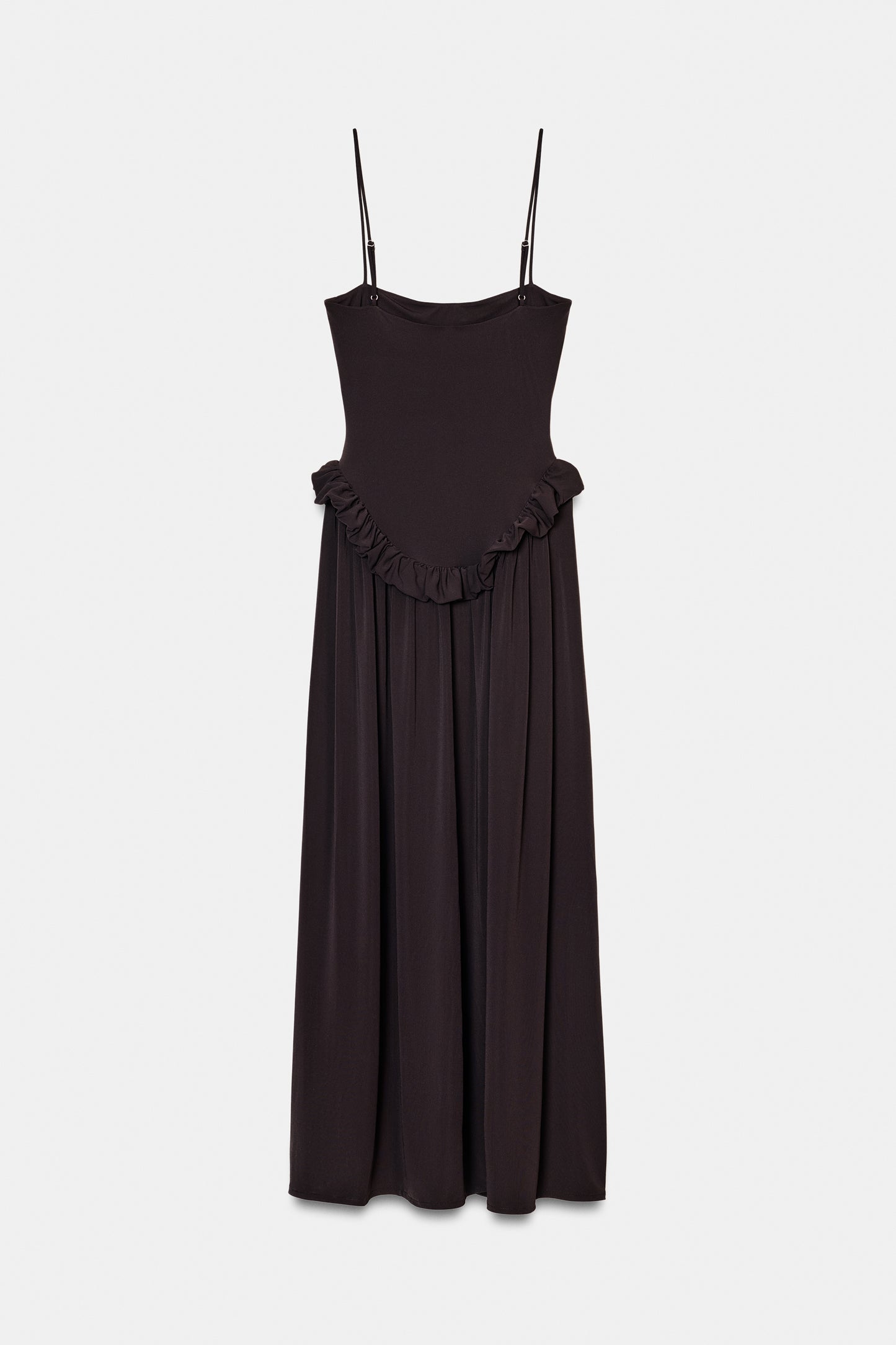 VESTIDO PEPLO VOLUME - Castanho-escuro