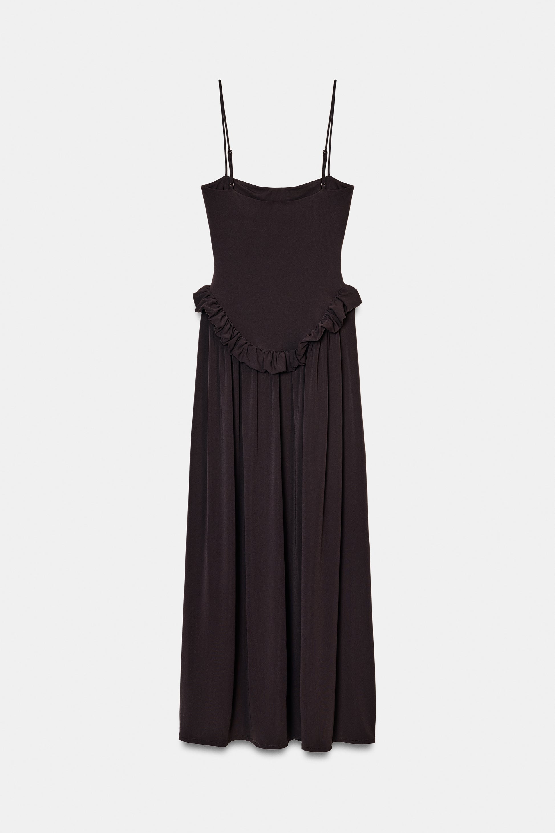VESTIDO PEPLO VOLUME - Castanho-escuro