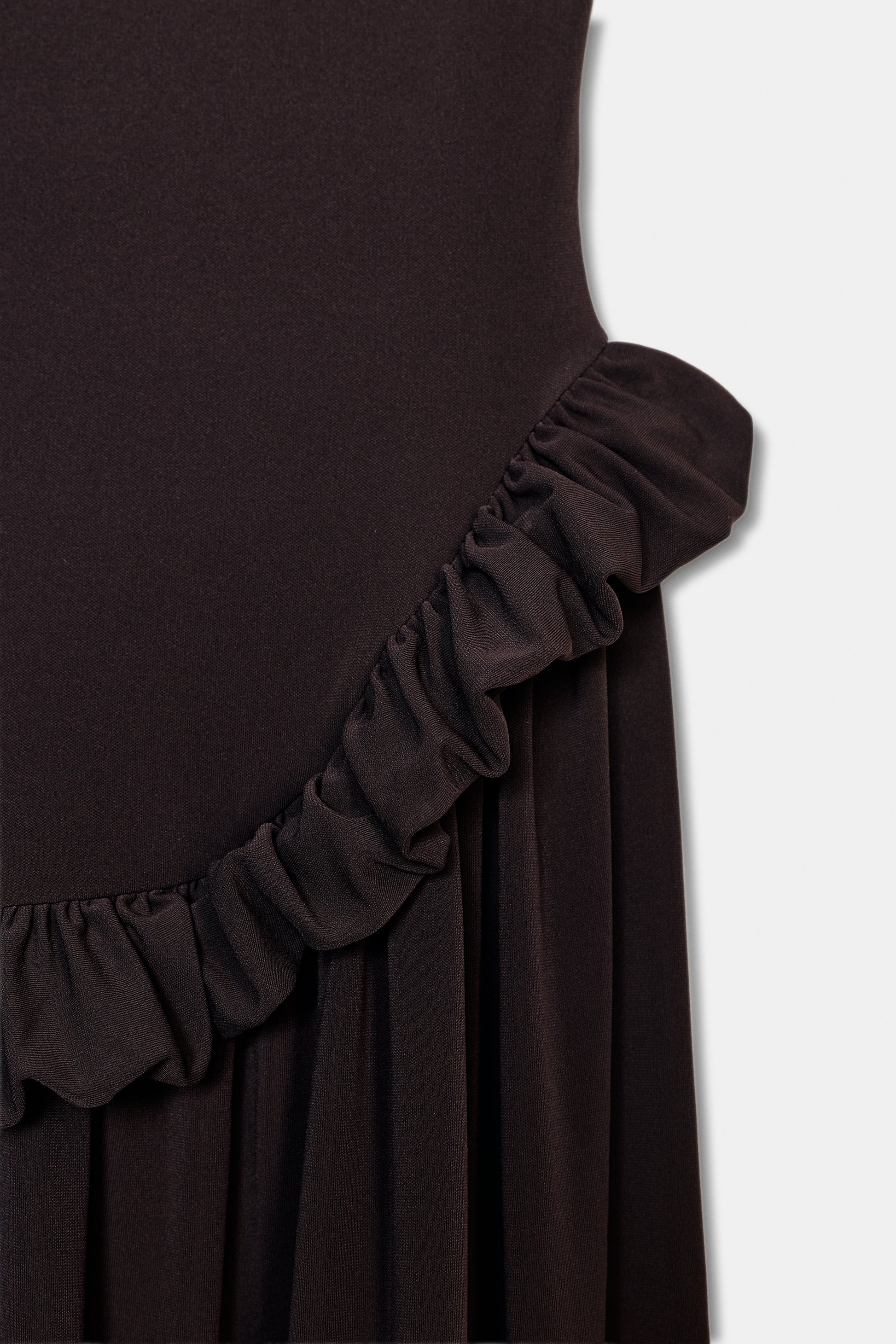 VESTIDO PEPLO VOLUME - Castanho-escuro