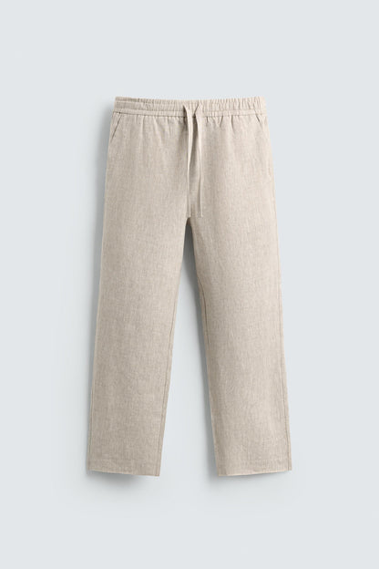 CALÇAS RELAXED FIT 100% LINHO