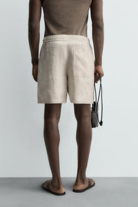 CALÇÕES BERMUDA RELAXED FIT 100% LINHO