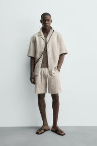 CALÇÕES BERMUDA RELAXED FIT 100% LINHO