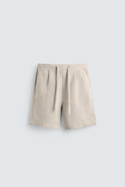 CALÇÕES BERMUDA RELAXED FIT 100% LINHO