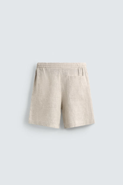 CALÇÕES BERMUDA RELAXED FIT 100% LINHO