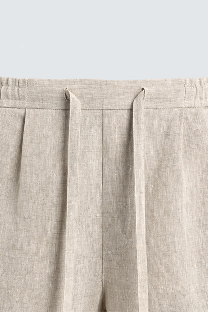CALÇÕES BERMUDA RELAXED FIT 100% LINHO