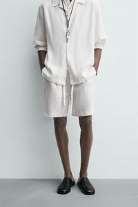 CALÇÕES BERMUDA RELAXED FIT 100% LINHO