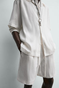 CALÇÕES BERMUDA RELAXED FIT 100% LINHO