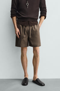 CALÇÕES BERMUDA RELAXED FIT 100% LINHO