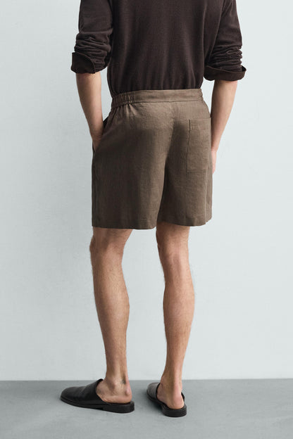 CALÇÕES BERMUDA RELAXED FIT 100% LINHO