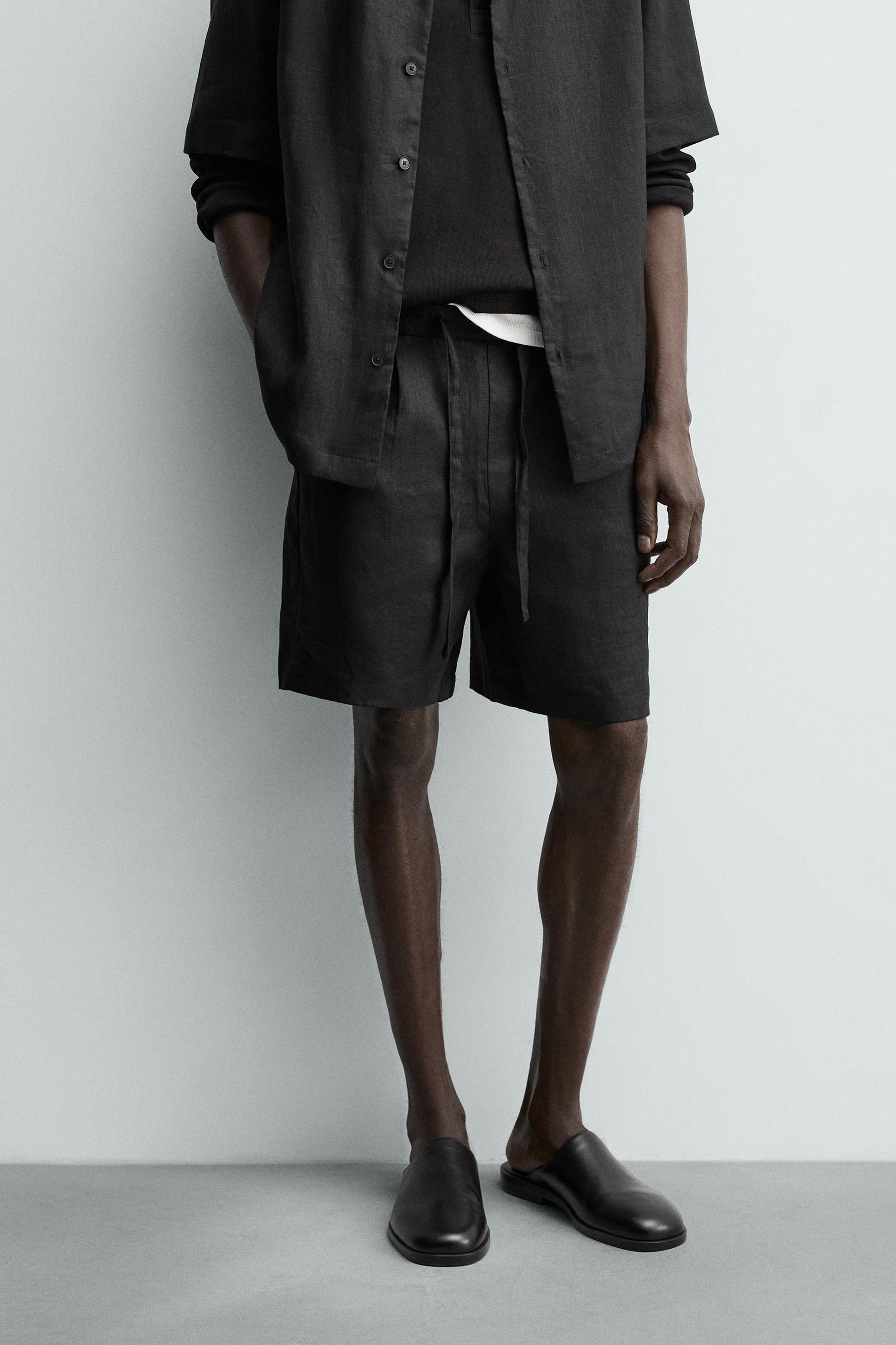 CALÇÕES BERMUDA RELAXED FIT 100% LINHO