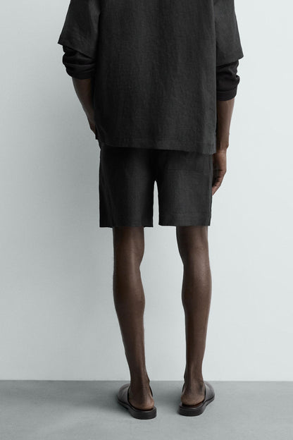CALÇÕES BERMUDA RELAXED FIT 100% LINHO