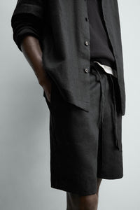 CALÇÕES BERMUDA RELAXED FIT 100% LINHO
