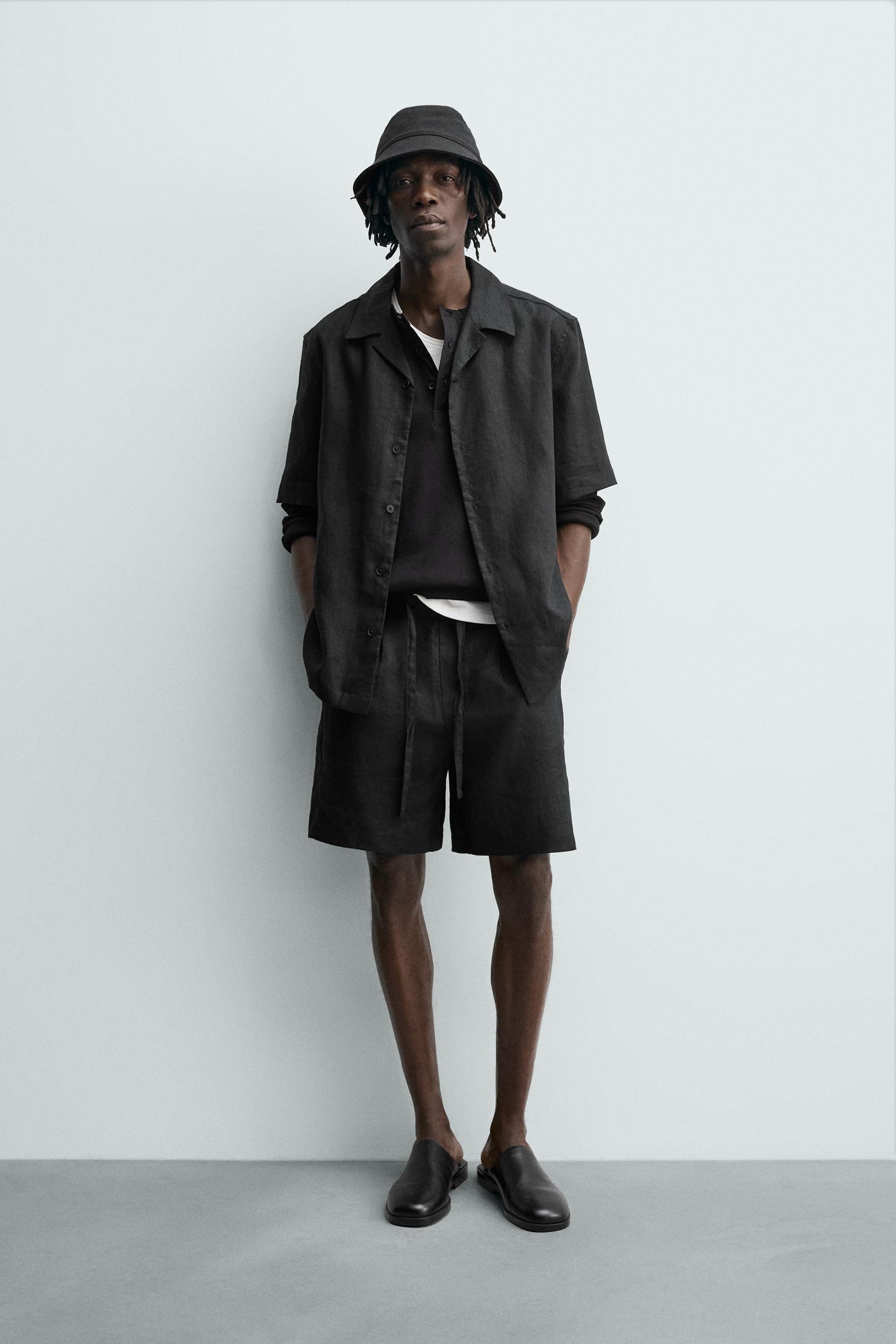 CALÇÕES BERMUDA RELAXED FIT 100% LINHO