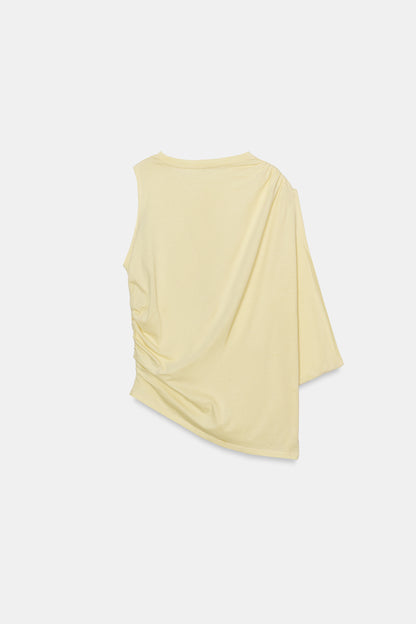 TOP ASSIMÉTRICO DRAPEADO - Amarelo