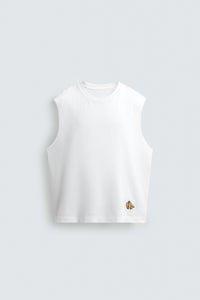 T-SHIRT DE ALÇAS COM BORDADO DE BANANAS
