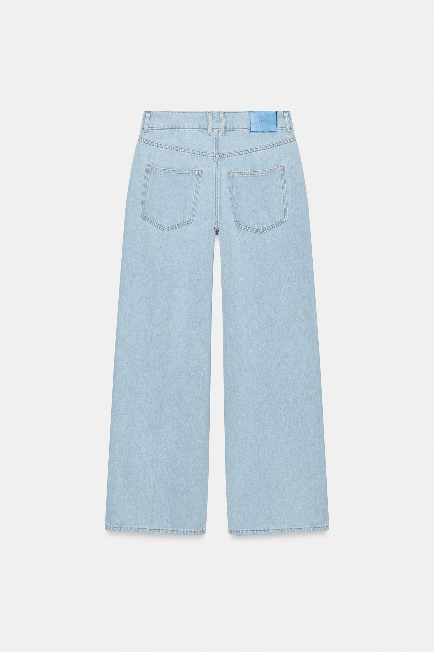 JEANS Z1975 PERNA LARGA CINTURA MÉDIA COM PREGA - Azul-claro
