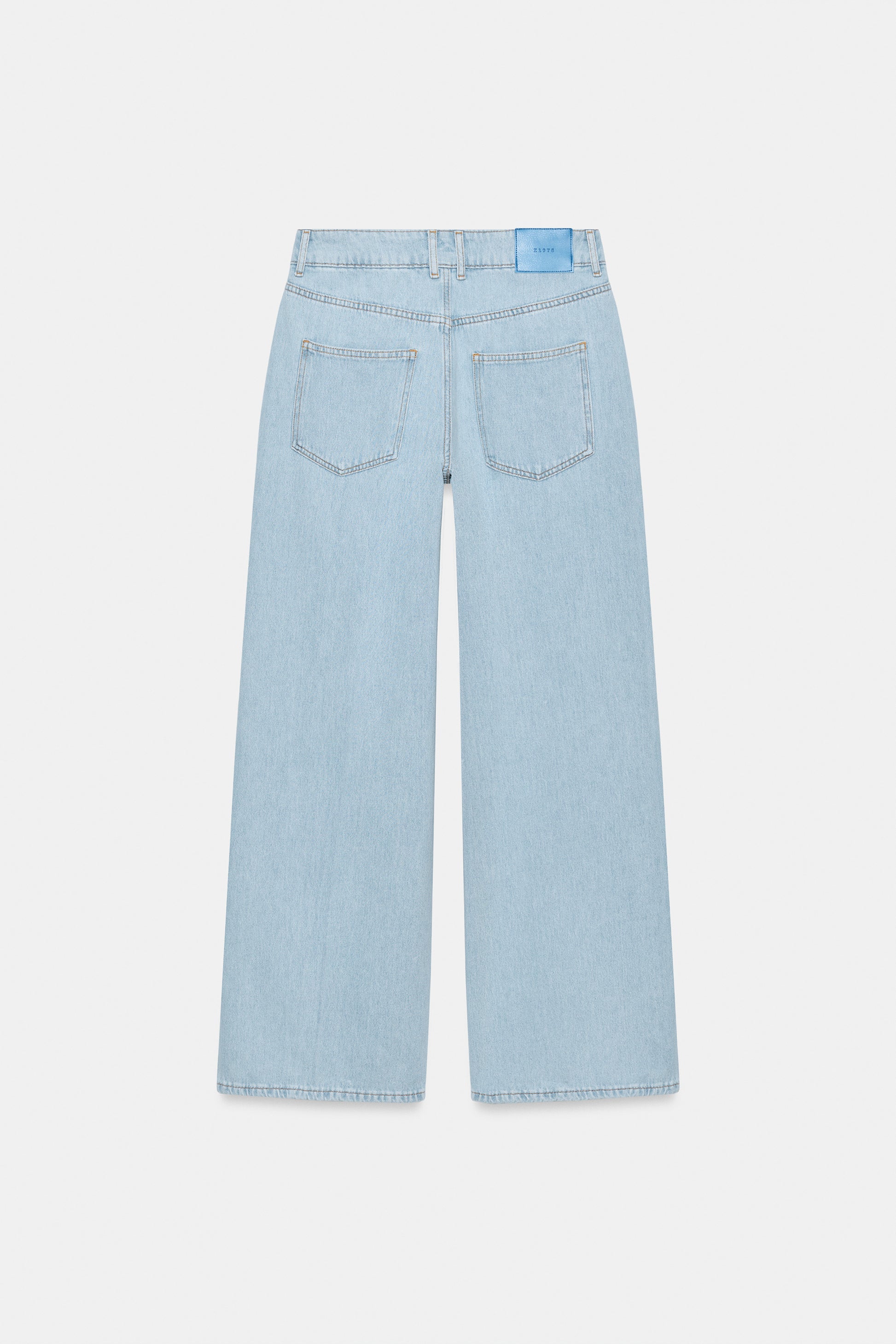 JEANS Z1975 PERNA LARGA CINTURA MÉDIA COM PREGA - Azul-claro