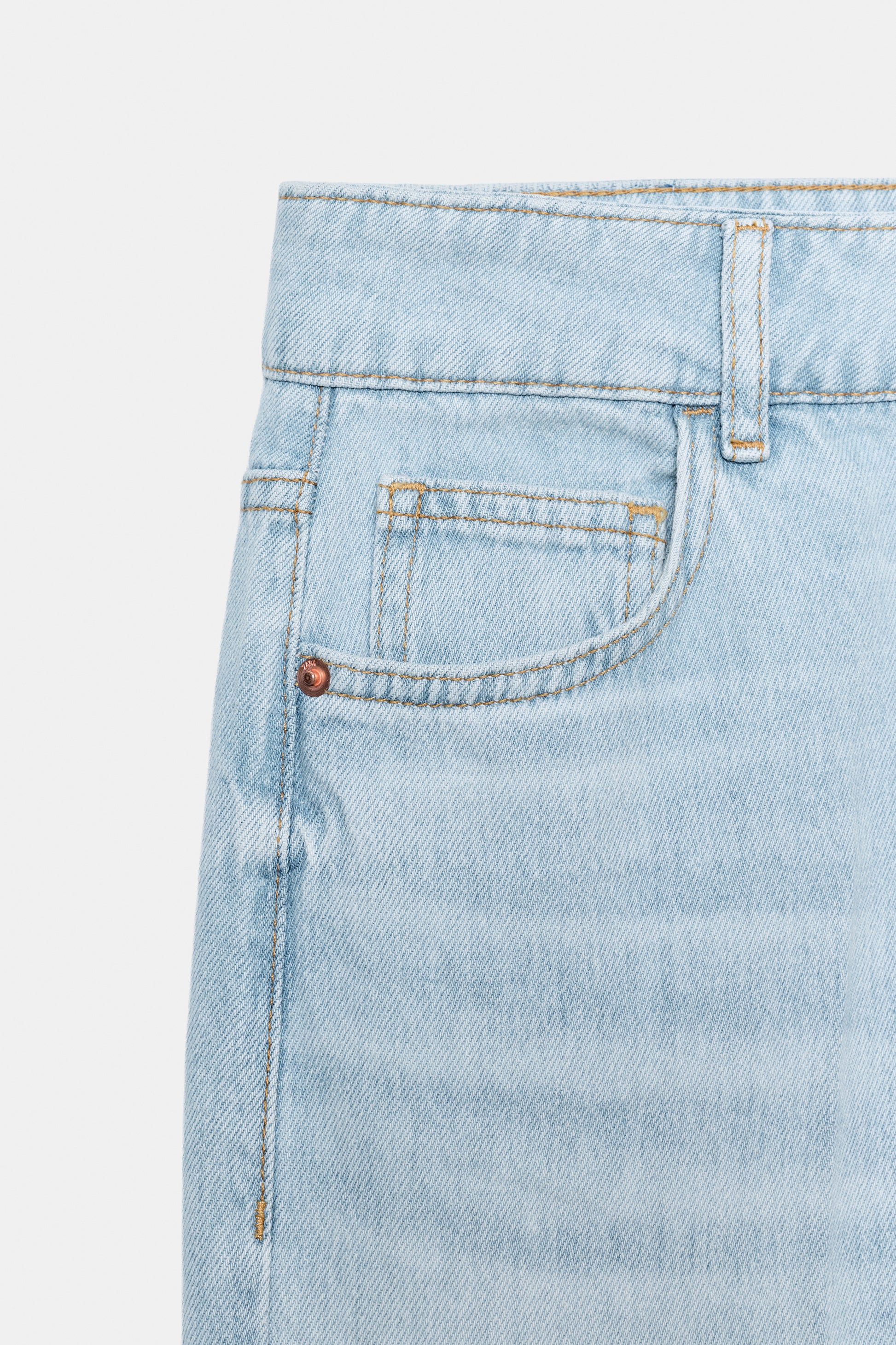 JEANS Z1975 PERNA LARGA CINTURA MÉDIA COM PREGA - Azul-claro