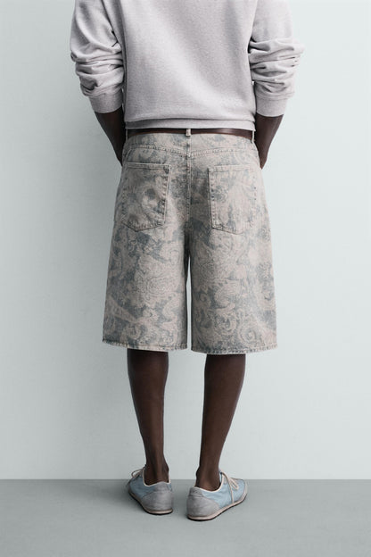 CALÇÕES BERMUDA BAGGY FIT COM ESTAMPADO PAISLEY