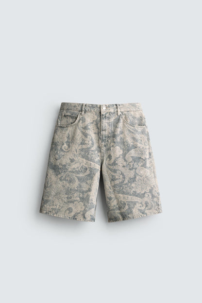 CALÇÕES BERMUDA BAGGY FIT COM ESTAMPADO PAISLEY