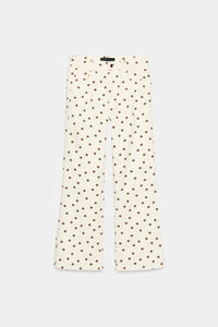 JEANS Z1975 MINI BOCA DE SINO CINTURA MÉDIA BOLINHAS - Branco-marfim