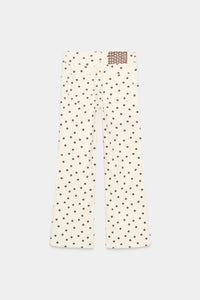 JEANS Z1975 MINI BOCA DE SINO CINTURA MÉDIA BOLINHAS - Branco-marfim