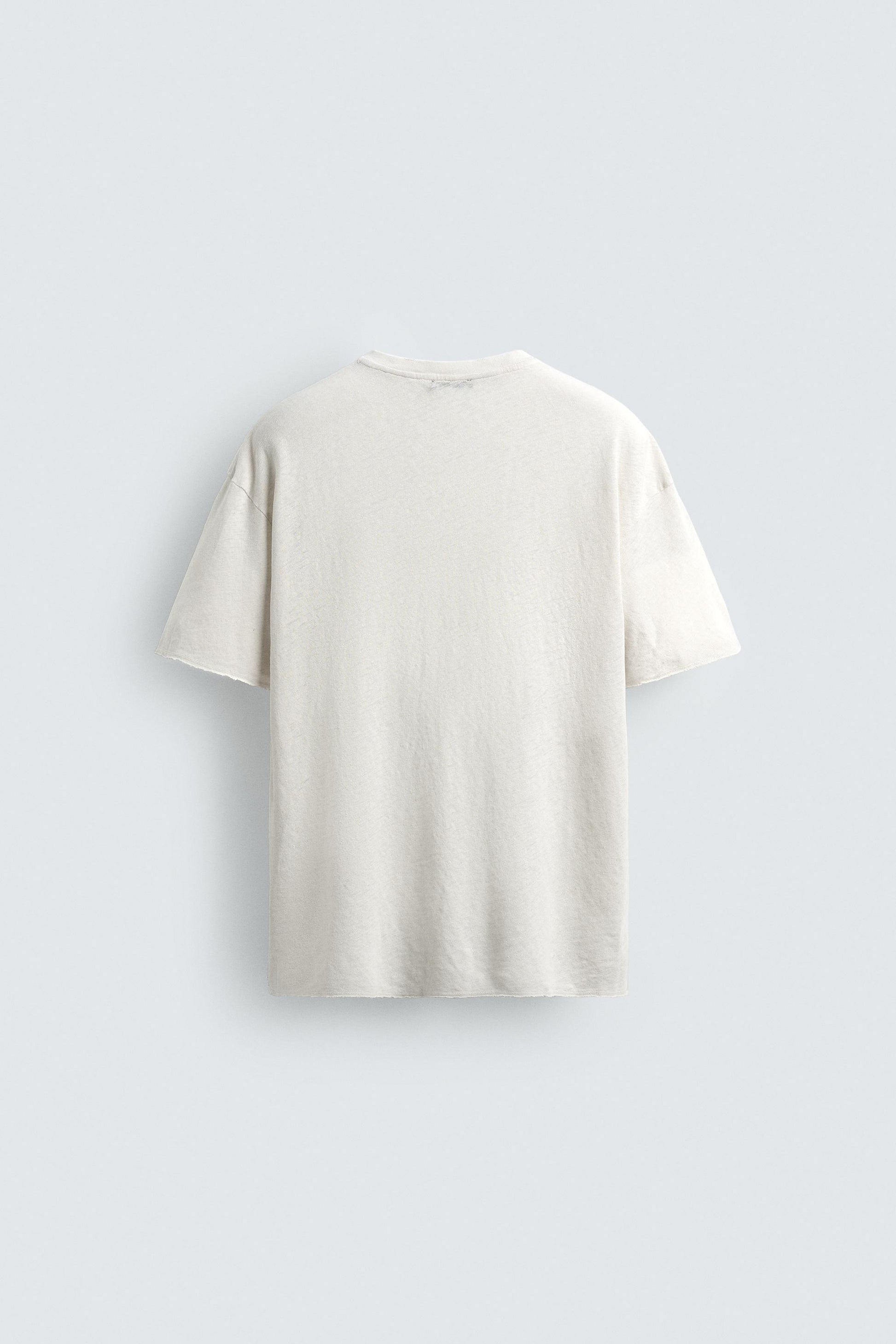 T-SHIRT LAVADA ALGODÃO-LINHO COM TEXTO