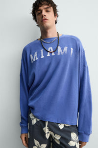 T-SHIRT ESTRUTURA EFEITO DE WAFFLE MIAMI