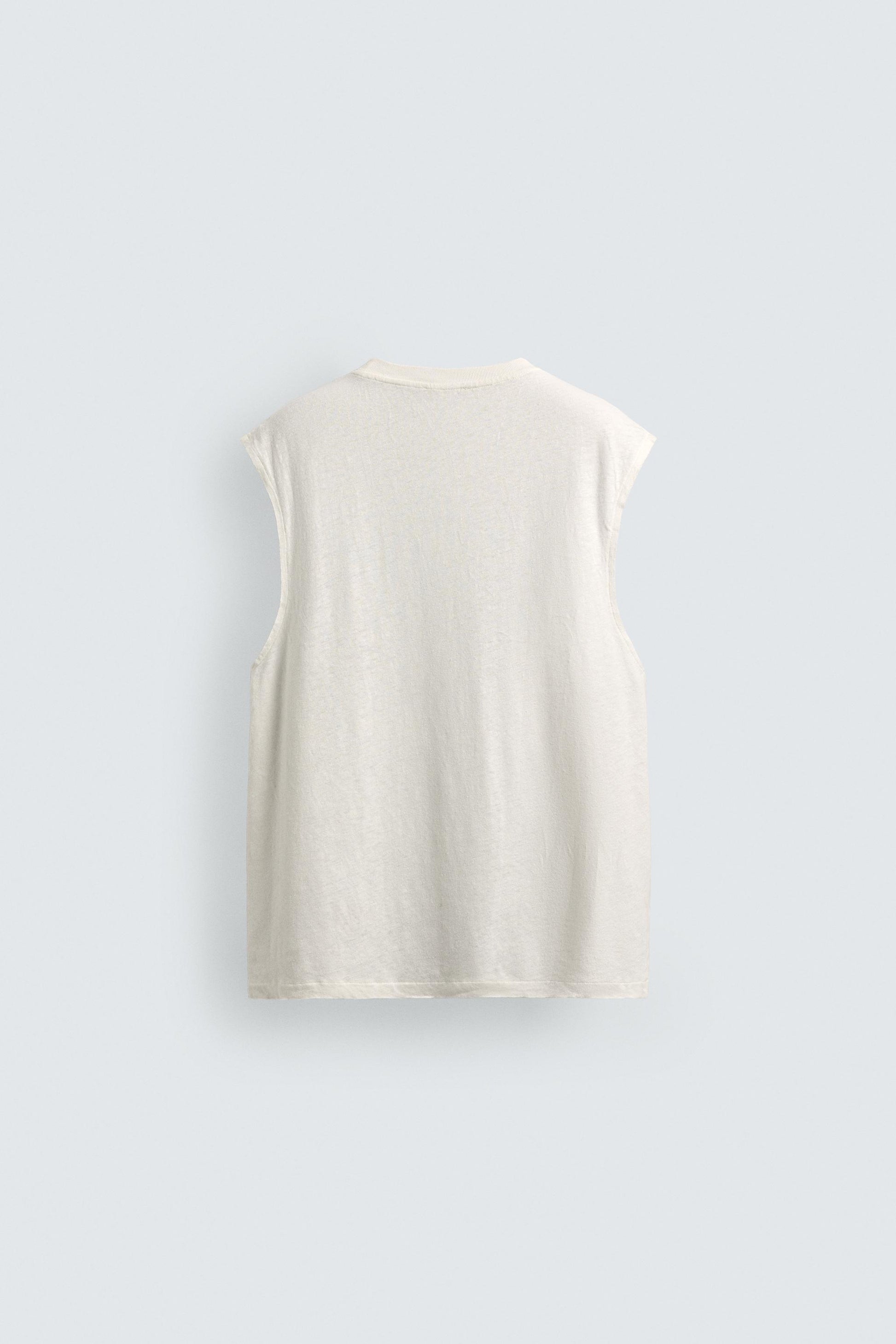 T-SHIRT TANK DE ALGODÃO-LINHO COM PATCH