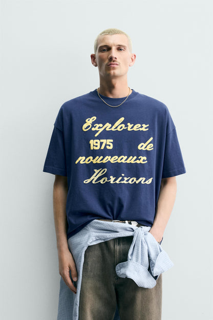 T-SHIRT BORDADO ESTAMPADO COMBINADOS