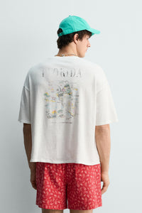 T-SHIRT LAVADA DE ALGODÃO-LINHO FLORIDA