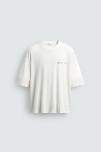 T-SHIRT LAVADA DE ALGODÃO-LINHO FLORIDA