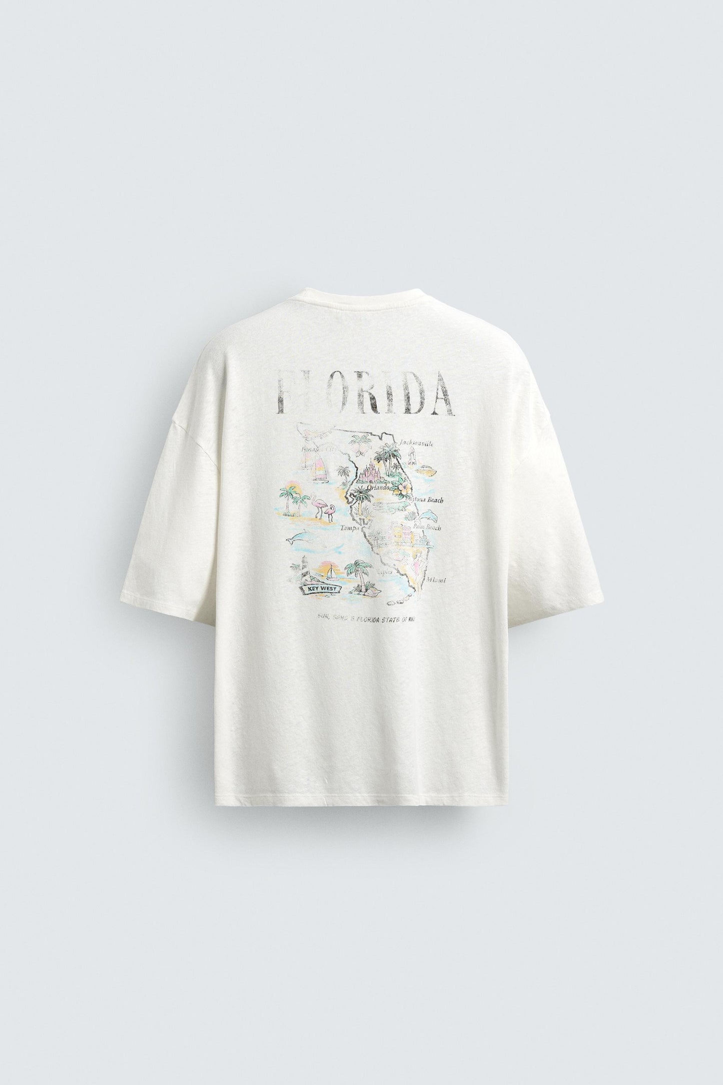 T-SHIRT LAVADA DE ALGODÃO-LINHO FLORIDA