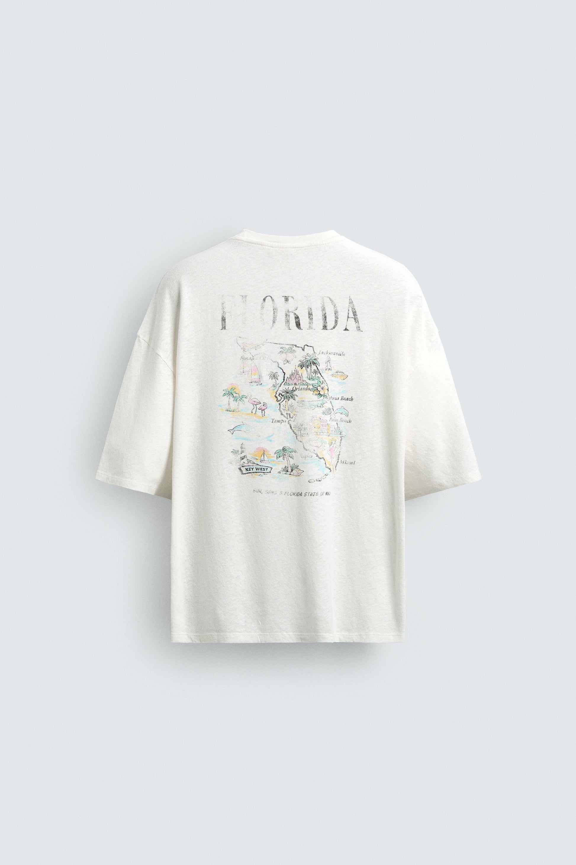 T-SHIRT LAVADA DE ALGODÃO-LINHO FLORIDA