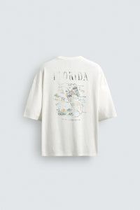 T-SHIRT LAVADA DE ALGODÃO-LINHO FLORIDA