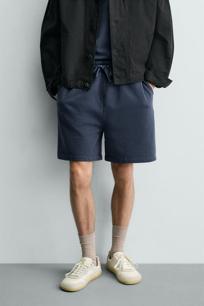CALÇÕES BERMUDA JOGGER BÁSICOS LAVADOS