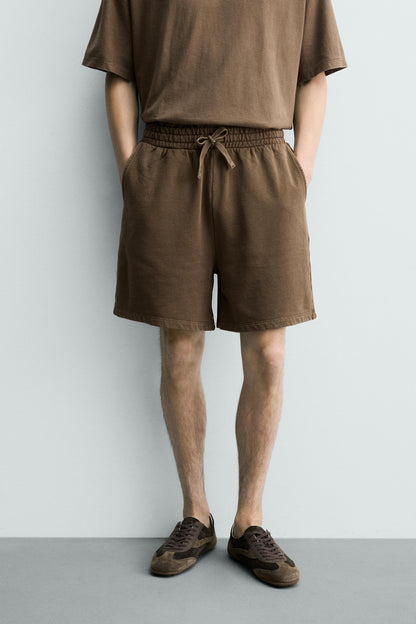 CALÇÕES BERMUDA JOGGER BÁSICOS LAVADOS